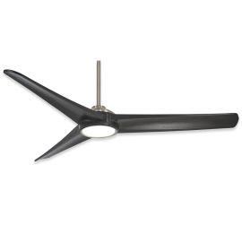 68" Minka Aire Timber LED Indoor Ceiling Fan - Brushed Nickel Finish with Coal Blades and LED light kit