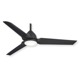 54" Minka Aire Java LED Outdoor Ceiling Fan - Coal Finish with Coal Blades and LED light kit