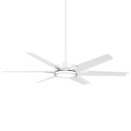 Minka Aire F866L-WHF DECO 65" Six Blades w/ LED Ceiling Fan - FLAT WHITE