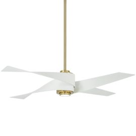 Minka Aire F903L-SBR/WHF ARTEMIS IV 64" Four Blades w/ LED Ceiling Fan - SOFT BRASS