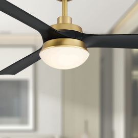 Fanimation FP6807BSBL Barlow 52" Outdoor Ceiling Fan - Brushed Satin Brass/Black