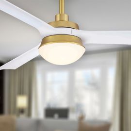 Fanimation FP6807BSMW Barlow 52" Indoor/Outdoor Ceiling Fan - Brushed Satin Brass/Matte White