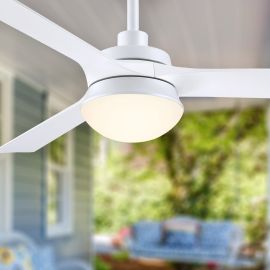 Fanimation FP6807MW Barlow 52" Outdoor Ceiling Fan with Light - Matte White