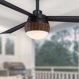 Fanimation FP6837BL Paget 52" Ceiling Fan - Outdoor Damp Rated - Black