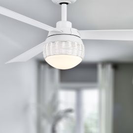 Fanimation FP6837MW Paget 52" Outdoor Damp Rated Ceiling Fan - Matte White