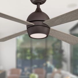 Fanimation FP7644GR Kwad 44" Ceiling Fan with LED Light - Matte Greige