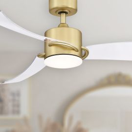 Fanimation FP8511BS Sculptaire 52" Ceiling Fan with Clear Blades - Brushed Satin Brass