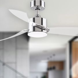 Fanimation FP8511CH Sculptaire 52" Ceiling Fan with Clear Blades - Chrome