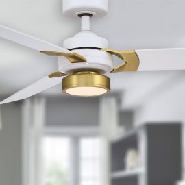 Fanimation FP7634MWBS Amped 52" 3-Blade Ceiling Fan - Matte White/Satin Brass