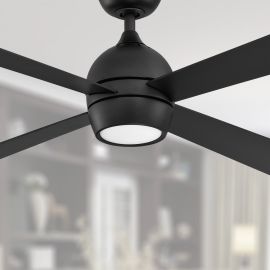Fanimation FP7652BL Kwad 52" Ceiling Fan with LED Light - Black