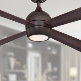 Fanimation FP7652DZ Kwad 52" 4-Blade Ceiling - Dark Bronze with Dark Walnut Blades