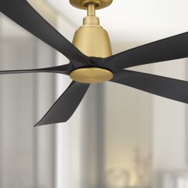 Fanimation FPD5534BSBL Kute5 - 52" Outdoor Ceiling Fan - Soft Brass/Black