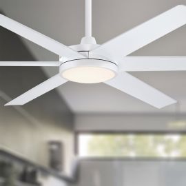 Fanimation FPD6605MW Brawn - 64" Ceiling Fan with Light - Matte White