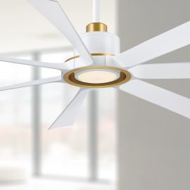 Fanimation FPD7060MWBS Lenzi - 60" Ceiling Fan - Matte White/Brushed Satin Brass