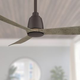 Fanimation Kute 44" 3-Blade Ceiling Fan With Light - Brushed Nickel Indoor/Outdoor Fan