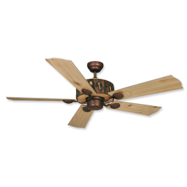 52" Vaxcel Log Cabin Weathered Patina Finish with Washed Oak / Pine Reversible Blades