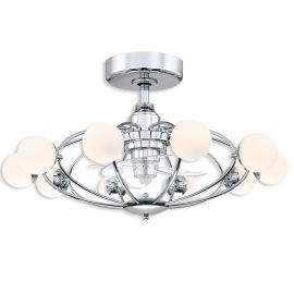 32" Fanimation Kerring Dry Indoor Ceiling Fan - FP3073CH - chrome finish with clear blades and LED light kit