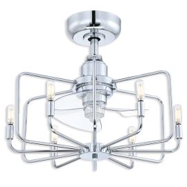 22" Fanimation Influencer Dry Indoor Ceiling Fan - Chrome/Clear Blades with LED light kit