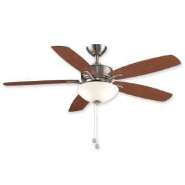52" Fanimation Aire Deluxe Brushed Nickel Finish with Cherry Blade and Frosted White Glass
