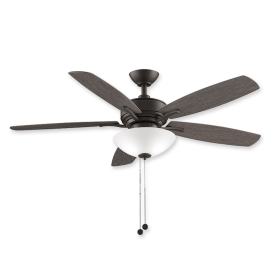 52" Fanimation Aire Deluxe Matte Greige With Weathered Wood Blade and Frosted White Glass