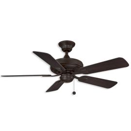 44" Fanimation Edgewood Wet Outdoor Ceiling Fan-Dark Bronze finish with Dark walnut blades