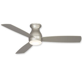 52" Fanimation Hugh Brushed Nickel Finish with Brushed Nickel Blades and Opal Frosted Glass Cap