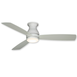 52" Fanimation Hugh Matte White Finish with Matte White Blades and Opal Frosted Glass Cap