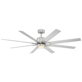 Modern Forms FR-W2001-66L-BN/TT RENEGADE 66" Ceiling Fan w/ LED Light - Brushed Nickel/Titanium Silver