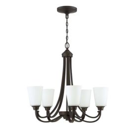 26"W Craftmade Grace 5 Light Chandelier - 41925-ESP-CS - Espresso- Clear Seeded
