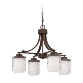 24"W Craftmade Kenswick 4 Light Down Chandelier - 35424-PR - Peruvian Bronze