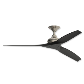 60" Fanimation Spitfire Brushed Nickel Finish With Black Blades and Cap