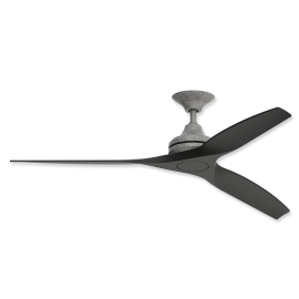60" Fanimation Spitfire Galvanized Finish With Black Blades and Cap