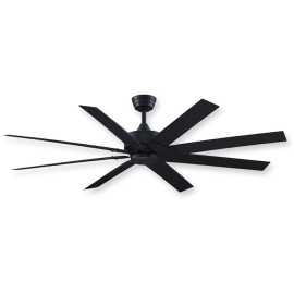 64" Fanimation Levon Custom Damp Black Finish with Black Blades