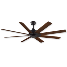 63" Fanimation Levon Custom Dark Bronze Finish with Walnut Blades