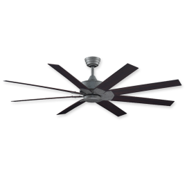 52" Fanimation Levon Custom Galvanized Finish with Walnut Blades