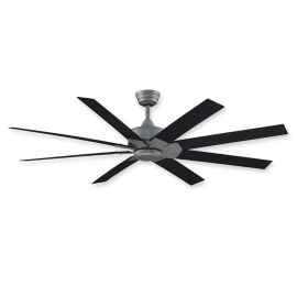 64" Fanimation Levon Custom Damp Galvanized Finish with Black Blades