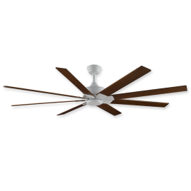 52" Fanimation Levon Custom Matte White Finish with Cherry/Walnut Blades