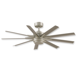 56" Fanimation Odyn Custom Brushed Nickel Finish with Brushed Nickel Blades and Steel Cap