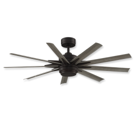 56" Fanimation Odyn Custom Dark Bronze Finish with Weathered Wood Blades and Steel Cap