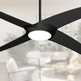 56" TroposAir Starfire Ceiling Fan - Matte Black - LED Light