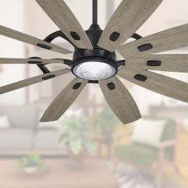 Minka Aire F864L-CL/SG Barn 65" Ceiling Fan - Coal with Savannah Gray Blades