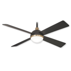 54" Orb - Minka Aire F623L-BC/SBR - Brushed Carbon and Soft Brass