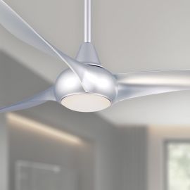 Minka Aire F844-SL Light Wave 52" Modern Ceiling Fan with Light - Silver