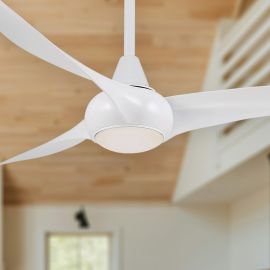 Minka Aire F844-WH Light Wave 52" 3 Blade Ceiling Fan with Light - White