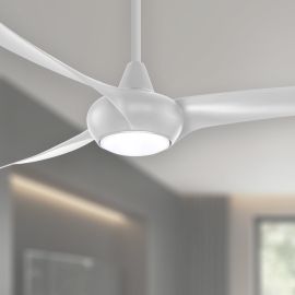65" Minka Aire Light Wave LED - F848-SL - Ceiling Fan - Silver Finish with LED light kit