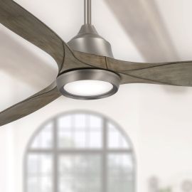 Minka Aire F749L-BNK Skyhawk 60" Modern 3-Blade Ceiling Fan - Burnished Nickel / Driftwood