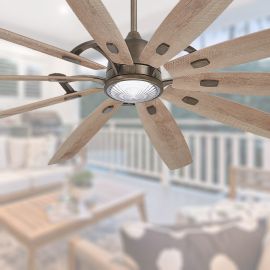 Minka Aire F865L-HBZ Barn 84" Ceiling Fan with Light - Heirloom Bronze/Barnwood