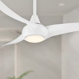 Minka Aire Light Wave F845-WH 44" Small Ceiling Fan with Light - White