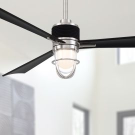 Minka Aire Nauticus F768L-BNW/DK 65" Nautical Ceiling Fan - Brushed Nickel / Distressed Koa