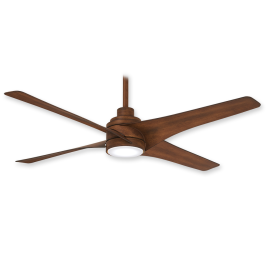 Swept Ceiling Fan by Minka Aire w/ LED Light - F543L-DK - Distressed Koa